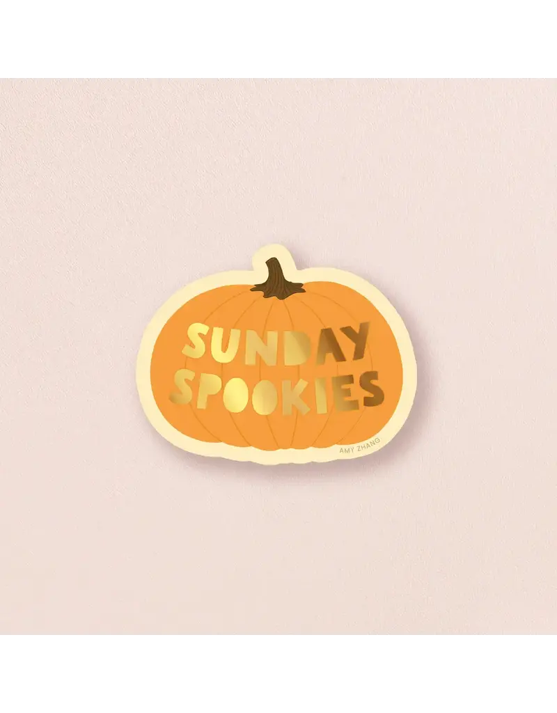 amy zhang Waterproof Sunday Spookies Pumpkin Sticker