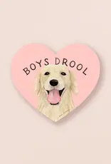 amy zhang Waterproof Boys Drool Golden Retriever Sticker