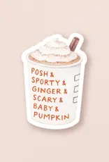 amy zhang Waterproof Pumpkin Spice Girls Sticker