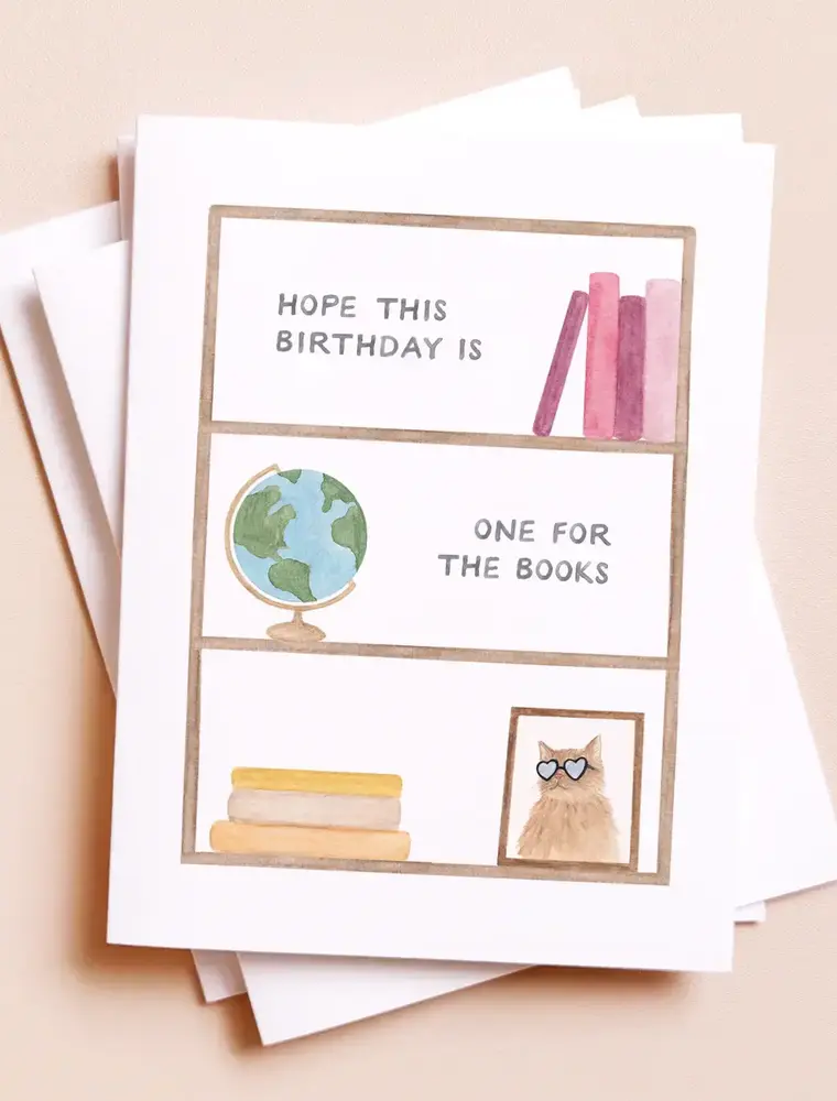 amy zhang One for the Books Birthday Greeting Card