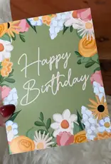 big moods Happy Birthday Floral Greeting Card