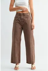 Just Black Denim High Rise Twist Seam Barrel Jean