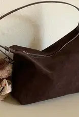 dipped shop Vintage Suede Crossbody Bag - Dark Coffee
