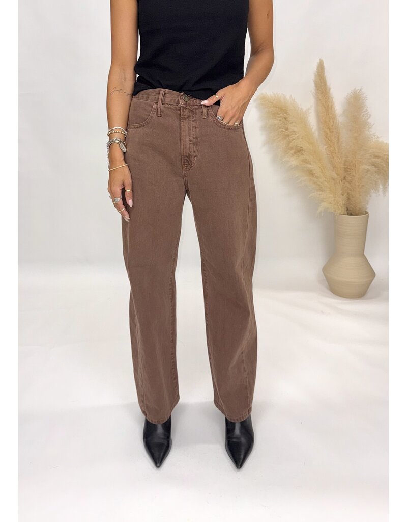 Just Black Denim High Rise Twist Seam Barrel Jean