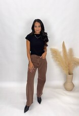 Just Black Denim High Rise Twist Seam Barrel Jean