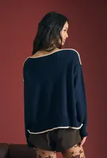 bp Contrast Trim Boatneck Sweater