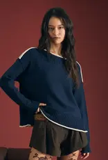 bp Contrast Trim Boatneck Sweater