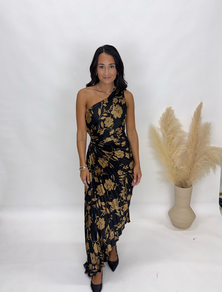 Dress Forum Pleated Floral Dress