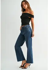 Just Black Denim Straight Lef with Scissor Cut Hem