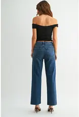 Just Black Denim Straight Lef with Scissor Cut Hem