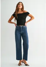 Just Black Denim Straight Lef with Scissor Cut Hem