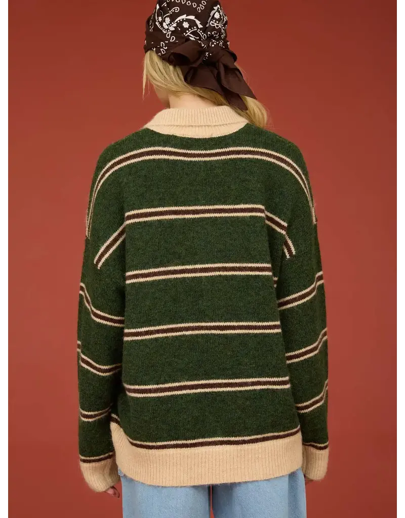 bp Contrast Collar Striped Polo
