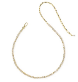 Kendra Scott FATE TENNIS NECKLACE GOLD METAL WHITE CZ