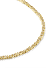 Kendra Scott FATE TENNIS NECKLACE GOLD METAL WHITE CZ
