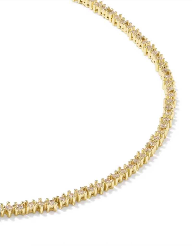 Kendra Scott FATE TENNIS NECKLACE GOLD METAL WHITE CZ