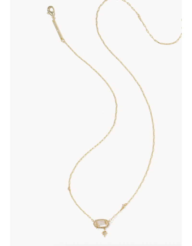 Kendra Scott ELISA STAR PENDANT NECKLACE GOLD CRYSTAL IVORY