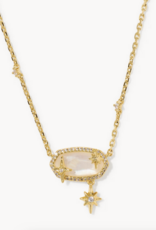 Kendra Scott ELISA STAR PENDANT NECKLACE GOLD CRYSTAL IVORY