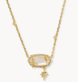 Kendra Scott ELISA STAR PENDANT NECKLACE GOLD CRYSTAL IVORY