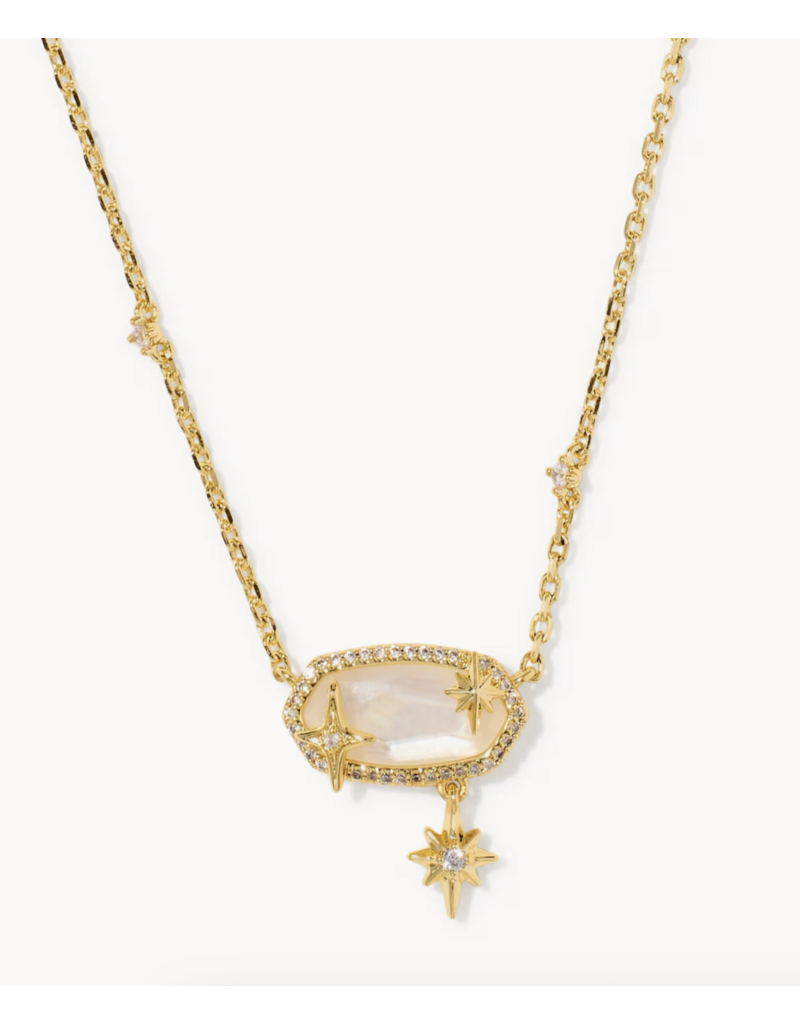 Kendra Scott ELISA STAR PENDANT NECKLACE GOLD CRYSTAL IVORY