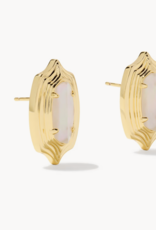 Kendra Scott ELLIE STEP FRAME STUD EARRING GOLD IVORY MOP