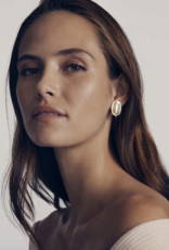 Kendra Scott ELLIE STEP FRAME STUD EARRING GOLD IVORY MOP