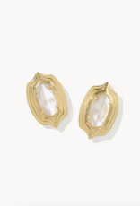 Kendra Scott ELLIE STEP FRAME STUD EARRING GOLD IVORY MOP