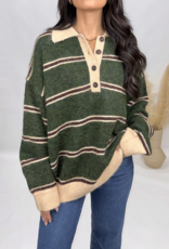 bp Contrast Collar Striped Polo