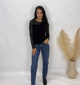 Just Black Denim Straight Leg with Scissor Cut Hem