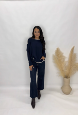 bp Contrast Trim Boatneck Sweater