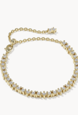 Kendra Scott FATE TENNIS BRACELET GOLD METAL WHITE CZ