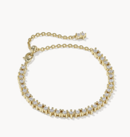 Kendra Scott FATE TENNIS BRACELET GOLD METAL WHITE CZ