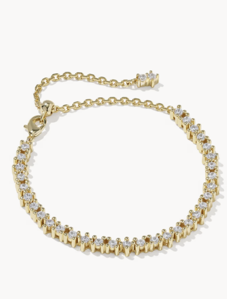 Kendra Scott FATE TENNIS BRACELET GOLD METAL WHITE CZ