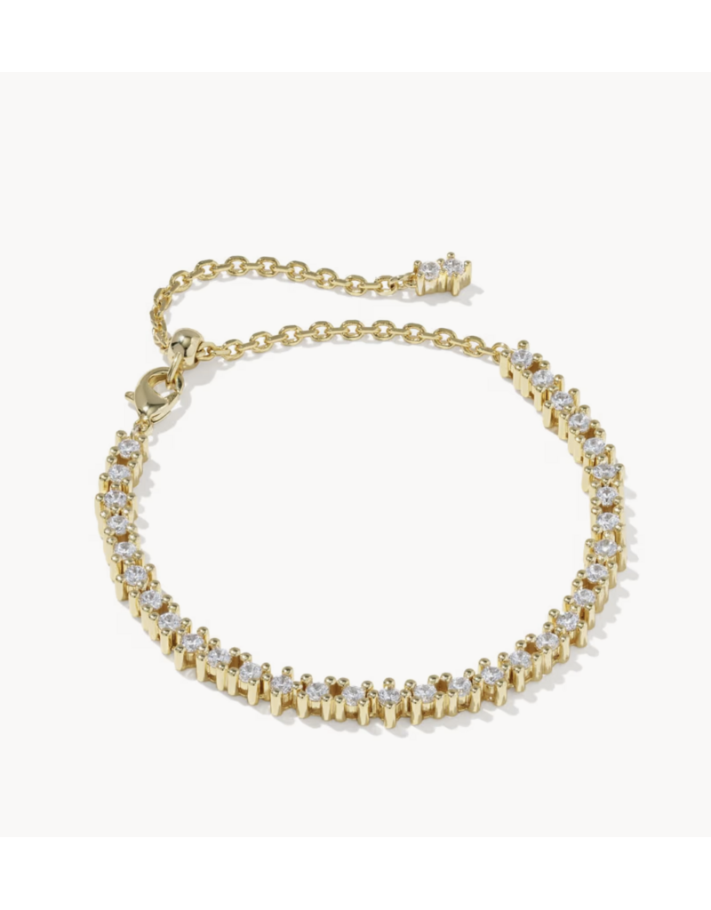 Kendra Scott FATE TENNIS BRACELET GOLD METAL WHITE CZ