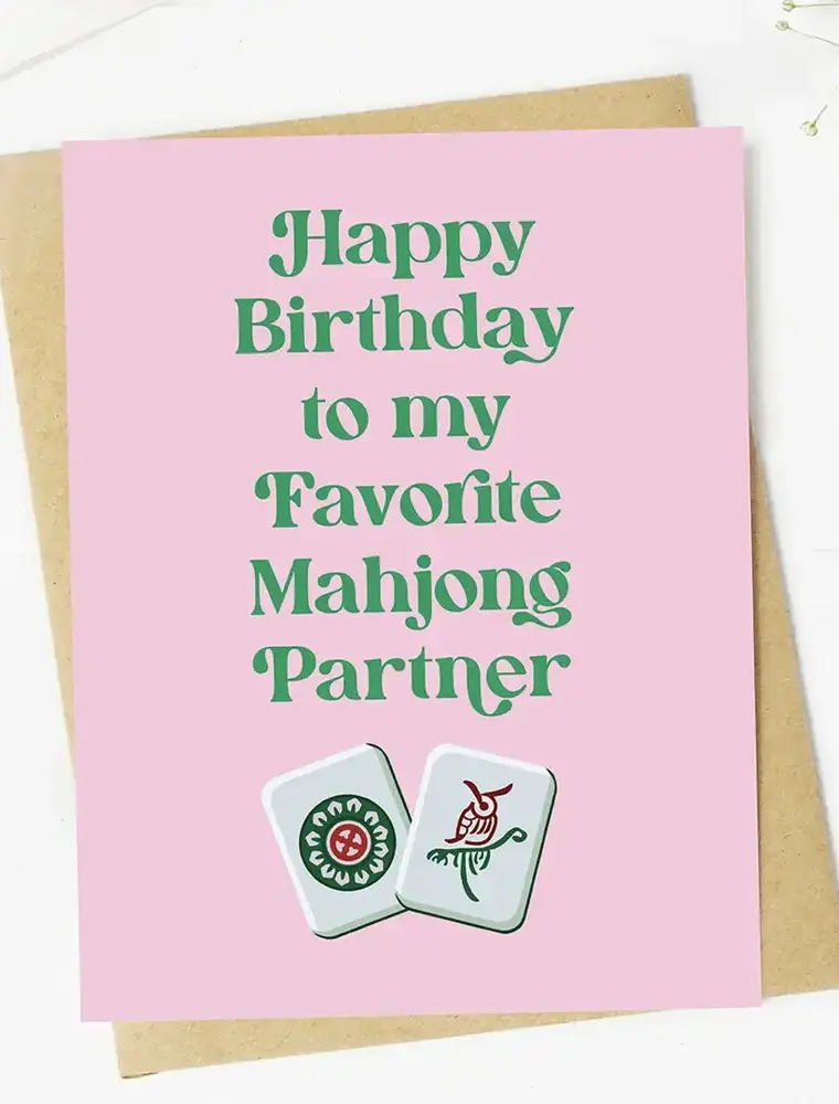 big moods "To My Favorite Mahjong Partner" Birthday Card