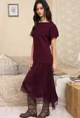 bp Ava Hem Lace Trim Midi Dress