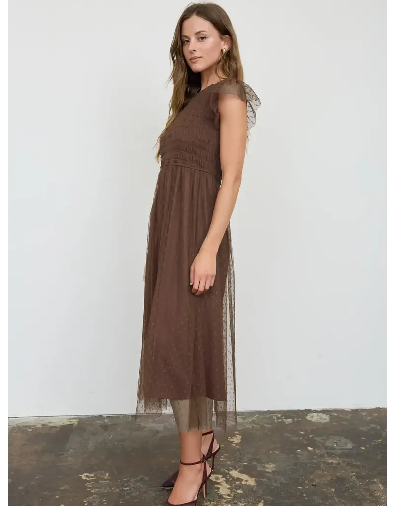 bp Gianna Polka Dot Midi Dress