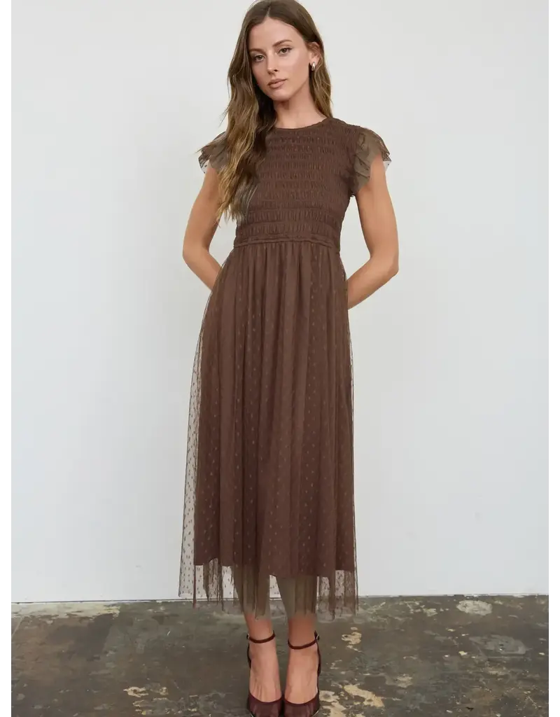 bp Gianna Polka Dot Midi Dress