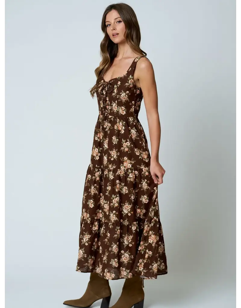 bp Violet Floral Midi Dress