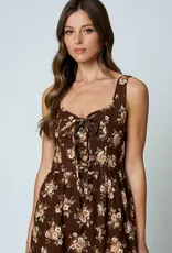 bp Violet Floral Midi Dress