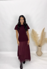 bp Ava Hem Lace Trim Midi Dress