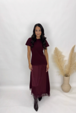 bp Ava Hem Lace Trim Midi Dress