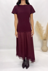 bp Ava Hem Lace Trim Midi Dress