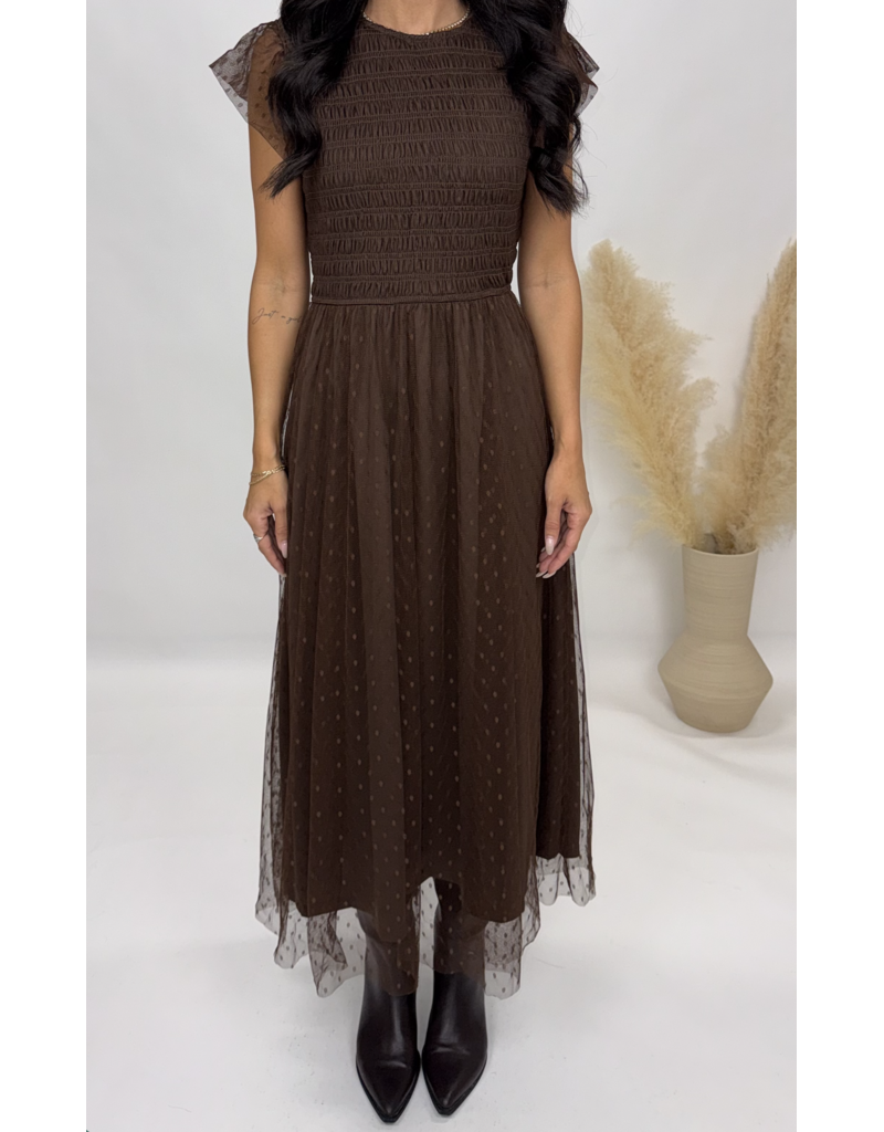 bp Gianna Polka Dot Midi Dress