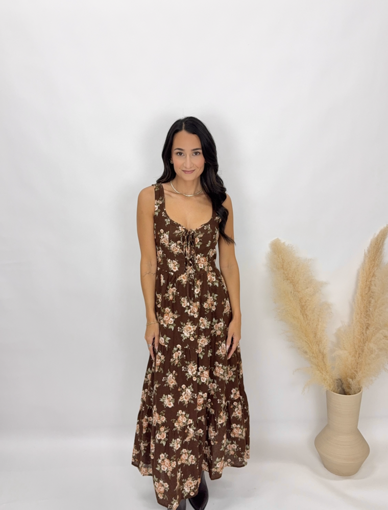bp Violet Floral Midi Dress