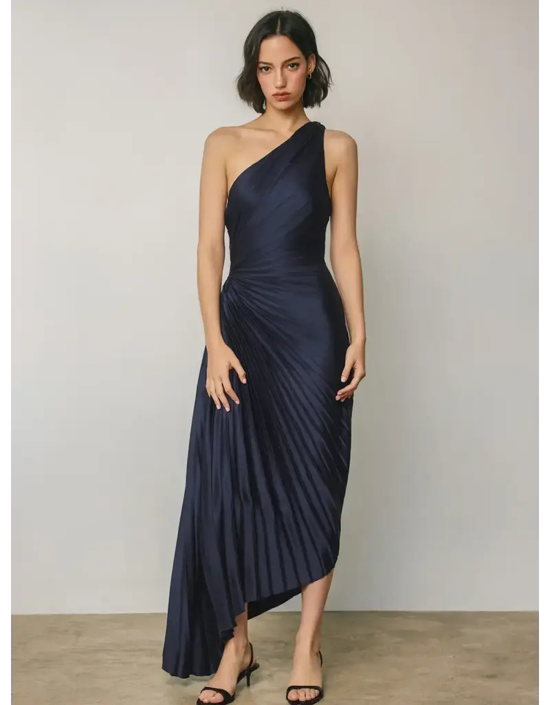 Dress Forum Satin Pleated Dress