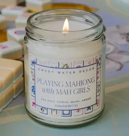 Sweet Water Decor Playing Mahjong with Mah Girls 9 oz Soy Candle