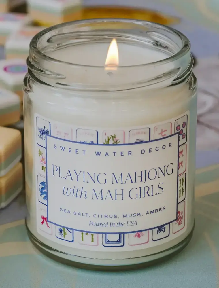 Sweet Water Decor Playing Mahjong with Mah Girls 9 oz Soy Candle