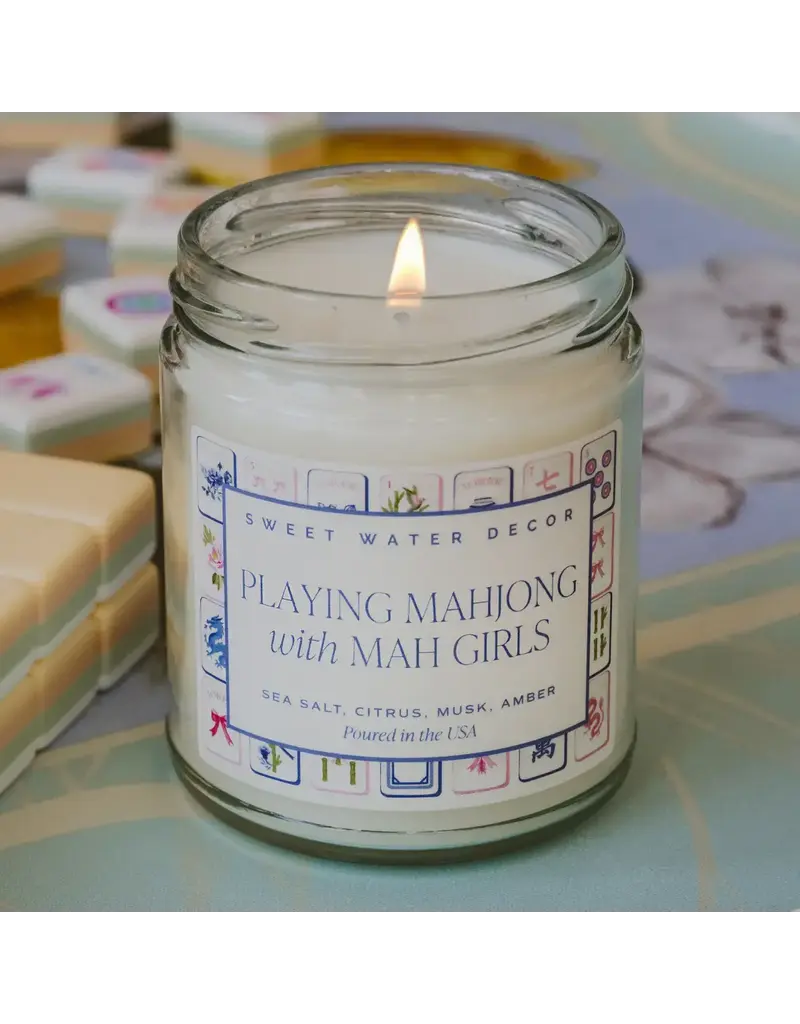 Sweet Water Decor Playing Mahjong with Mah Girls 9 oz Soy Candle