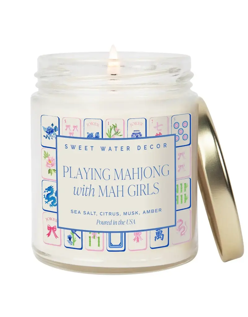 Sweet Water Decor Playing Mahjong with Mah Girls 9 oz Soy Candle