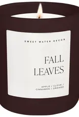 Sweet Water Decor Fall Leaves 15 oz Soy Candle, Matte Jar - Fall Decor